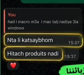 Avis client WhatsApp