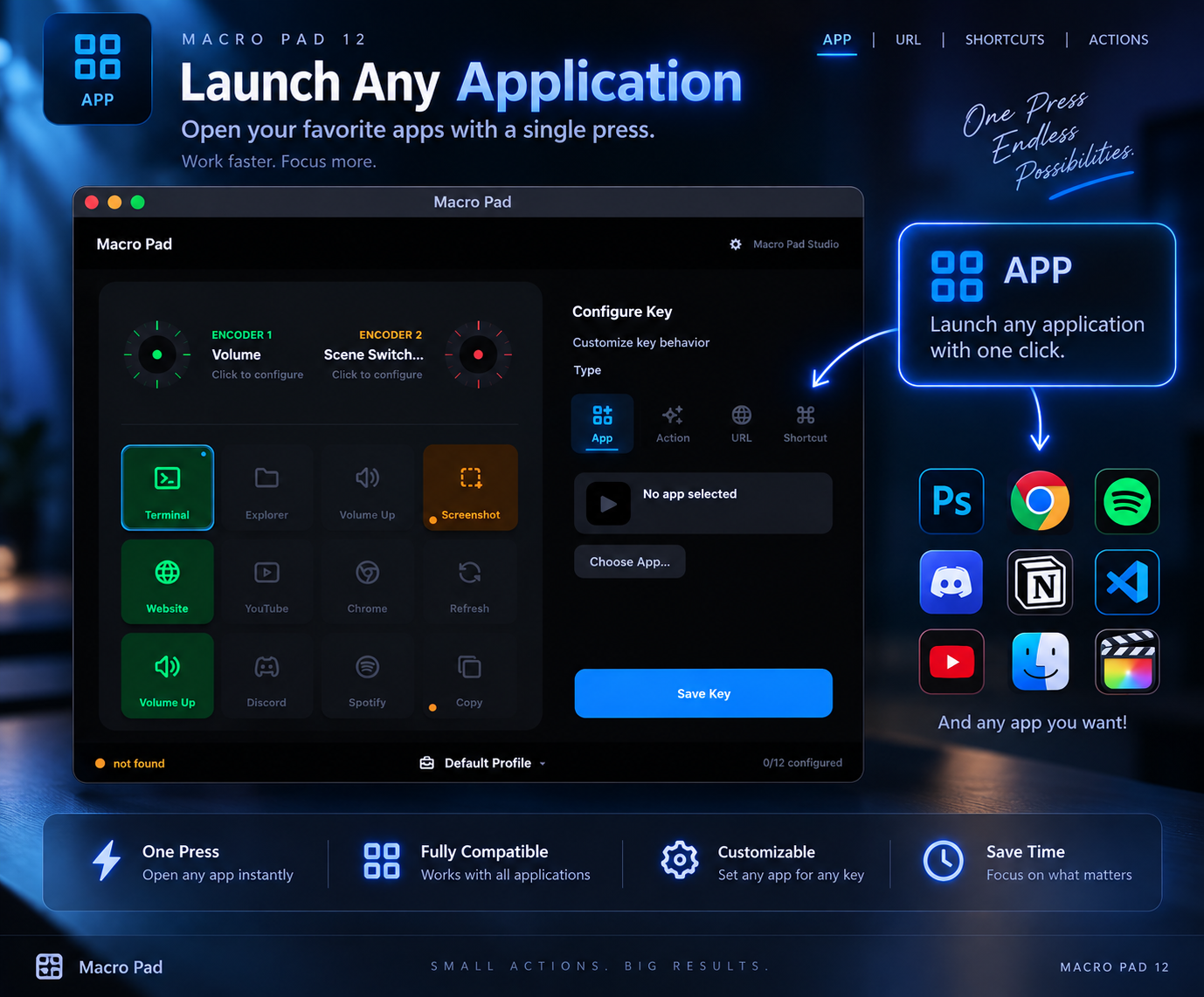 Lanceur d’applications du logiciel Macro Pad